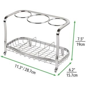 Silver Metal Bathroom Organizer